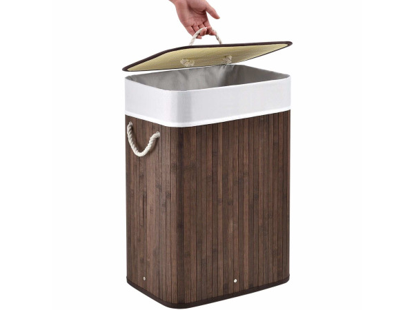 Bamboe Wasmand Curly - 72 L - Bruin - Uitneembare Waszak – foto 4 – kavel bij XL Auctions