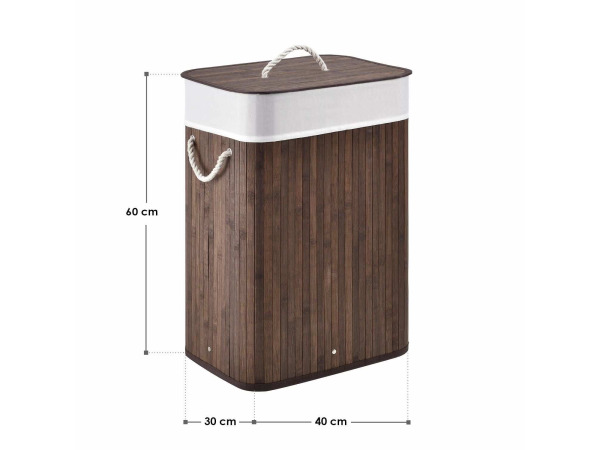 Bamboe Wasmand Curly - 72 L - Bruin - Uitneembare Waszak – foto 6 – kavel bij XL Auctions