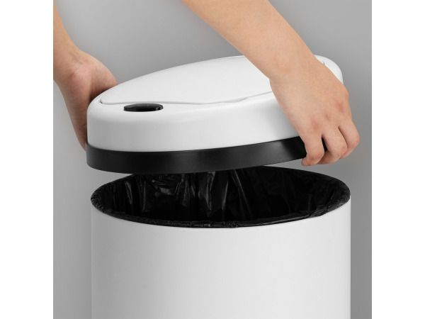 Automatische Prullenbak - 50 Liter - Wit - Rond – foto 6 – kavel bij XL Auctions