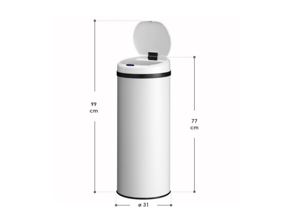 Automatische Prullenbak - 50 Liter - Wit - Rond – foto 10 – kavel bij XL Auctions