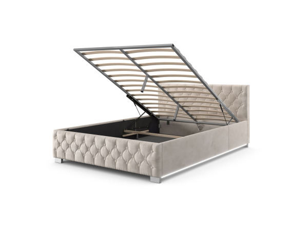 Gestoffeerd Bed Nizza - 120 x 200 cm - LED verl. & lade – foto 5 – kavel bij XL Auctions