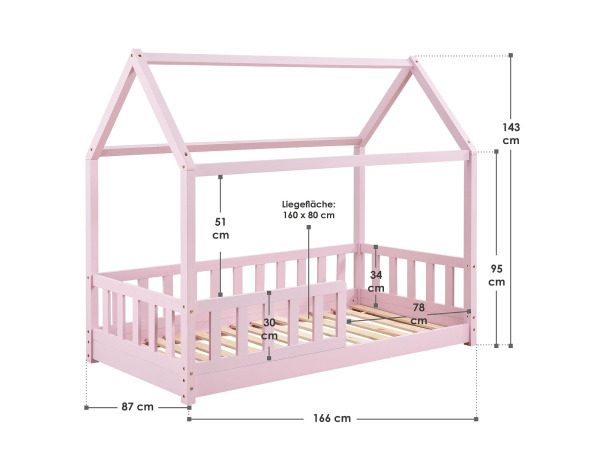 Kinderbed Marli - 80 x 160 cm - Roze – foto 6 – kavel bij XL Auctions