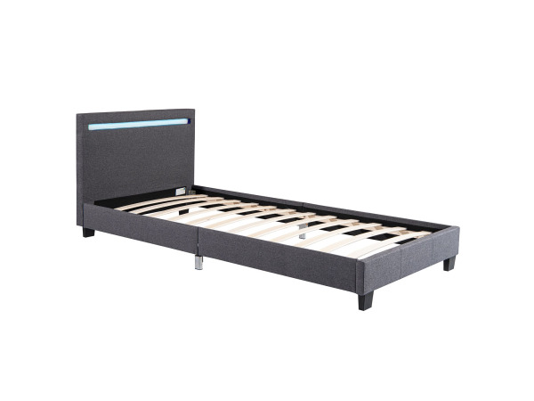 Gestoffeerd Bed Verona - 90 x 200 cm - Grijs – foto 2 – kavel bij XL Auctions