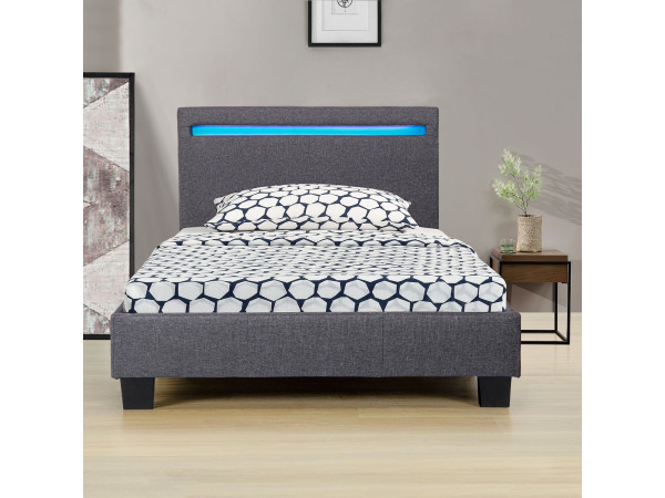 Gestoffeerd Bed Verona - 90 x 200 cm - Grijs – foto 5 – kavel bij XL Auctions