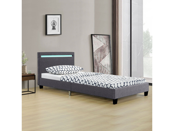 Gestoffeerd Bed Verona - 90 x 200 cm - Grijs – foto 8 – kavel bij XL Auctions