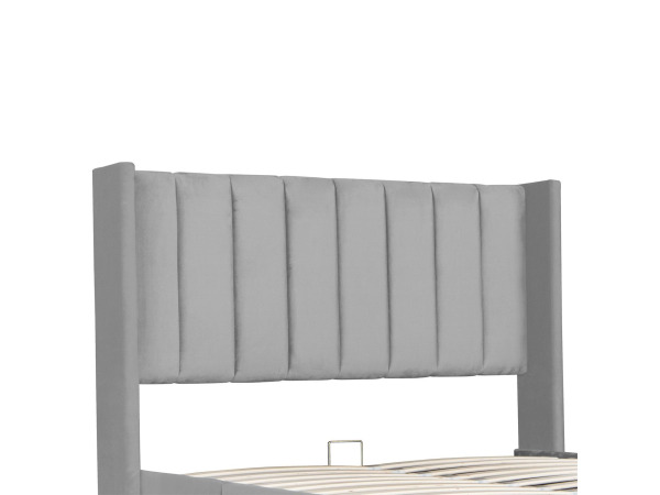 Gestoffeerd bed Savona - 200 x 120 cm - Lichtgrijs – foto 4 – kavel bij XL Auctions