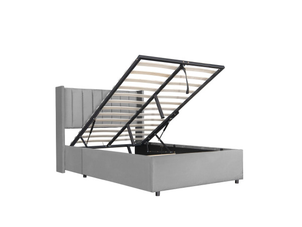 Gestoffeerd bed Savona - 200 x 120 cm - Lichtgrijs – foto 7 – kavel bij XL Auctions
