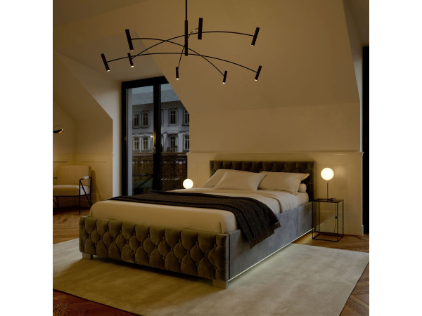 Gestoffeerd Bed Nizza - 140 x 200 cm - Grijs – foto 3 – kavel bij XL Auctions