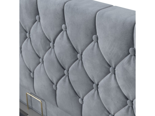 Gestoffeerd Bed Nizza - 140 x 200 cm - Grijs – foto 5 – kavel bij XL Auctions