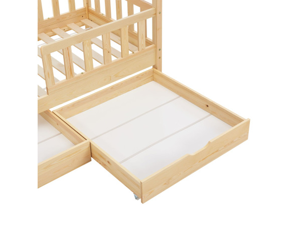 Kinderbed Marli - 80 x 160 cm - Houtkleur - Incl. bedlades – foto 8 – kavel bij XL Auctions