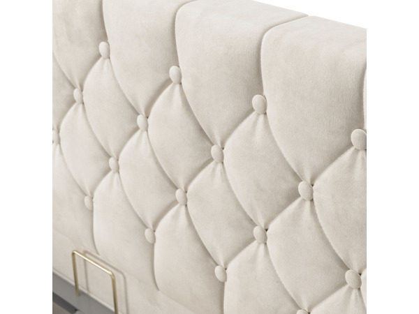 Gestoffeerd Bed Nizza - 140 x 200 cm - Beige – foto 5 – kavel bij XL Auctions