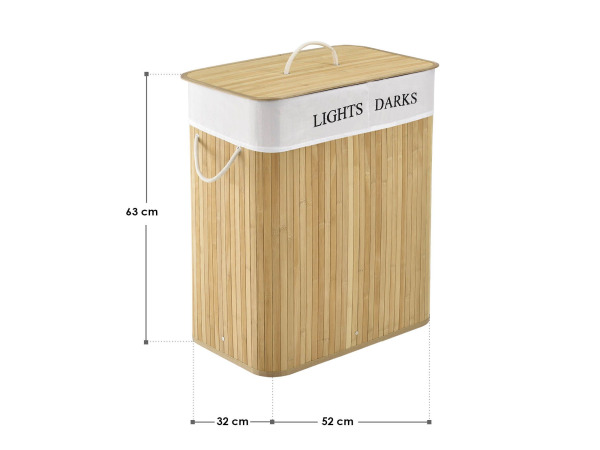 Bamboe Wasmand Curly - 100 L - Natuur – foto 2 – kavel bij XL Auctions