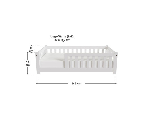 Kinderbed Naya - 80 x 160 cm - Wit – foto 6 – kavel bij XL Auctions