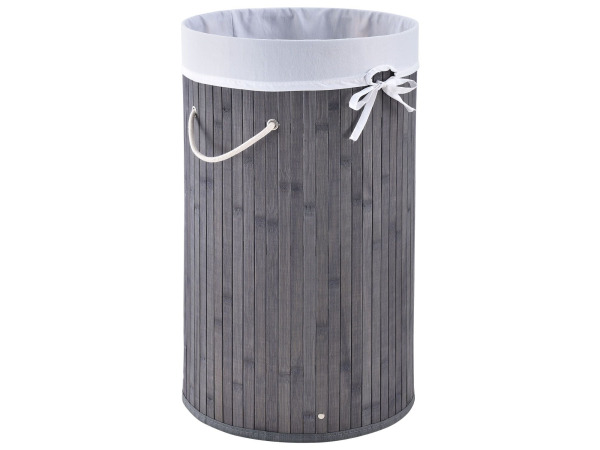 Bamboe wasmand Curly - 55 liter - grijs - incl. waszak & deksel – foto 5 – kavel bij XL Auctions
