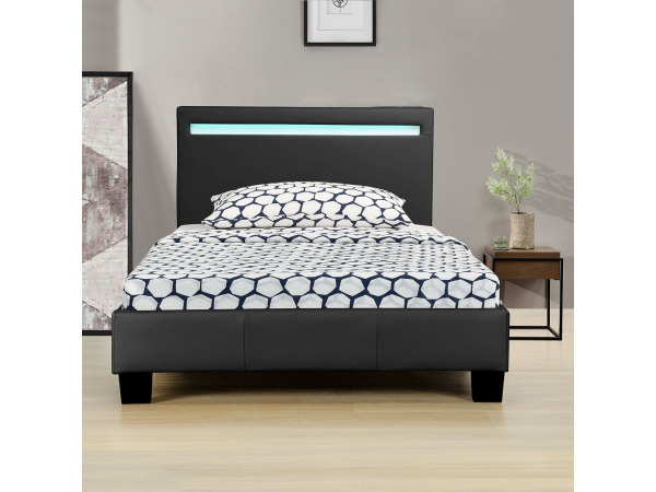 Gestoffeerd Bed Verona - 90 x 200 cm - Zwart – foto 4 – kavel bij XL Auctions