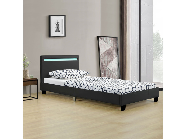 Gestoffeerd Bed Verona - 90 x 200 cm - Zwart – foto 8 – kavel bij XL Auctions
