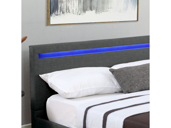 Gestoffeerd bed Verona - 120 x 200cm - Donkergrijs – foto 6 – kavel bij XL Auctions