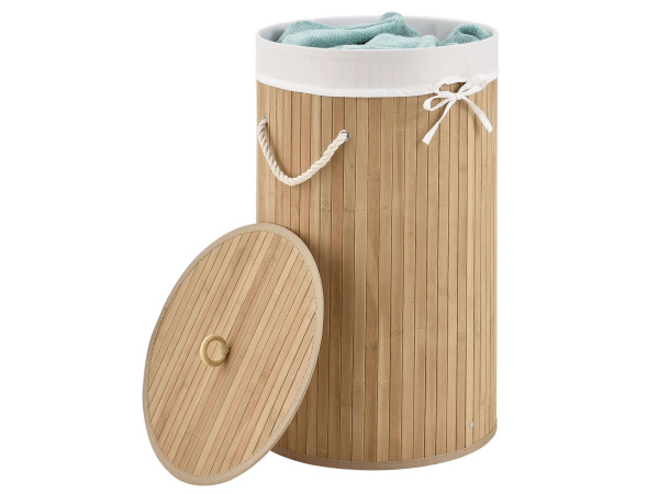Bamboe Wasmand Curly - 55 liter - Naturelkleur - Incl. waszak – foto 6 – kavel bij XL Auctions