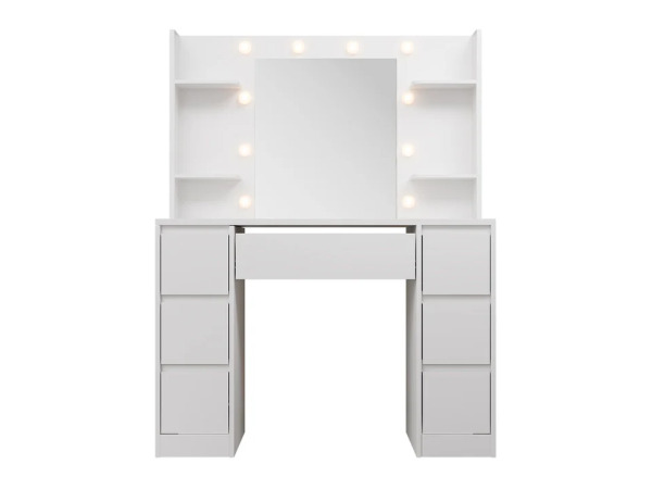 Kaptafel / Schminktafel Malia - Incl. Spiegel en LED - Wit – foto 4 – kavel bij XL Auctions