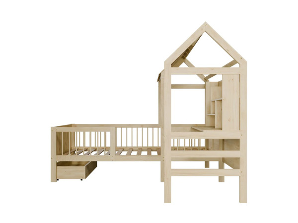Kinderbed Yari - Incl. Tafel en Lade - Naturel – foto 2 – kavel bij XL Auctions
