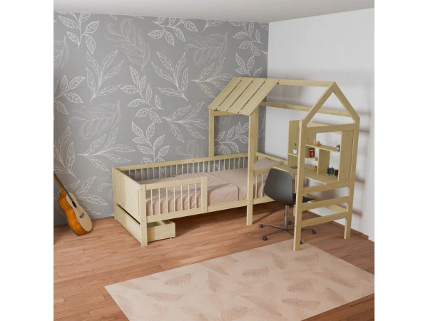 Kinderbed Yari - Incl. Tafel en Lade - Naturel – foto 6 – kavel bij XL Auctions