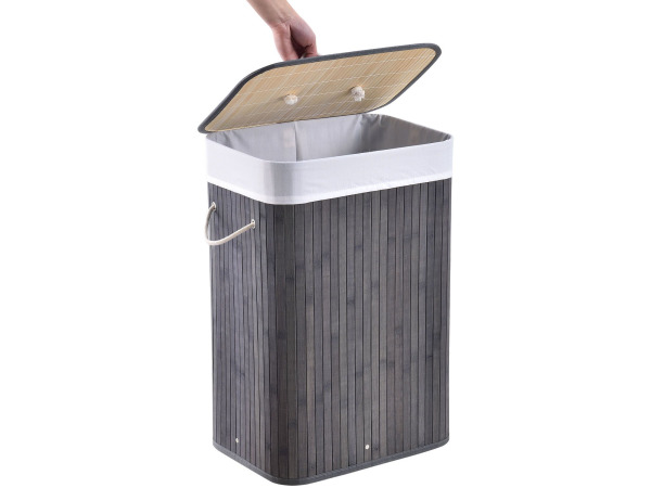 Wasmand bamboe 72 ltr grijs – foto 4 – kavel bij XL Auctions