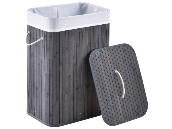 Wasmand bamboe 72 ltr grijs – foto 5 – kavel bij XL Auctions