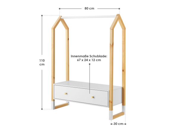 Kledingrek / Opbergrek Filla - 80 x 30 x 110 cm – foto 2 – kavel bij XL Auctions
