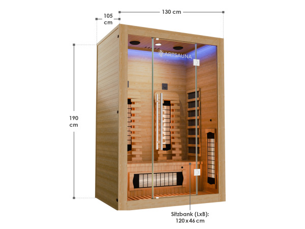 Infraroodcabine/sauna Kiruna 190x130x105cm – foto 5 – kavel bij XL Auctions