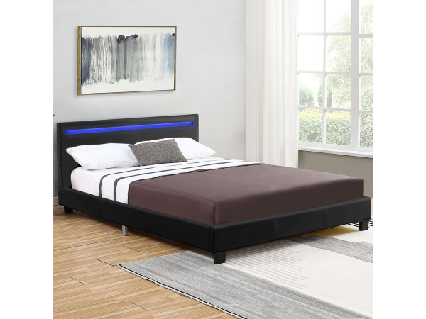 Gestoffeerd bed Verona - 120 x 200 cm - Zwart - LED – foto 7 – kavel bij XL Auctions