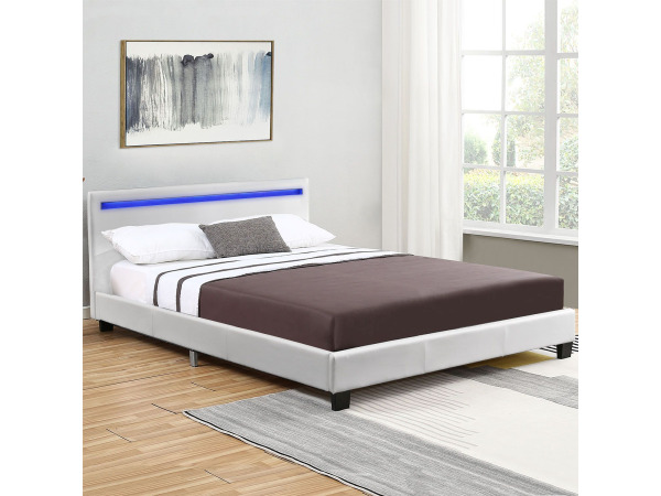 Gestoffeerd bed Verona - 120 x 200 cm - Wit - LED Verlichtin – foto 7 – kavel bij XL Auctions