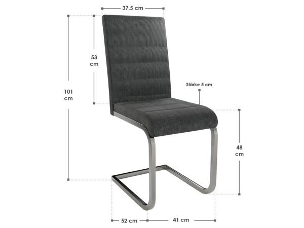 Stoelen Vegas Cordyroy donkergrijs set van 4 – foto 5 – kavel bij XL Auctions