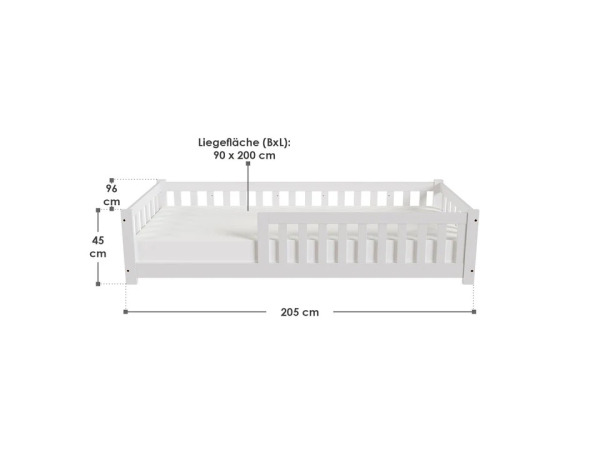 Kinderbed Naya - 90 x 200 cm - Wit – foto 3 – kavel bij XL Auctions