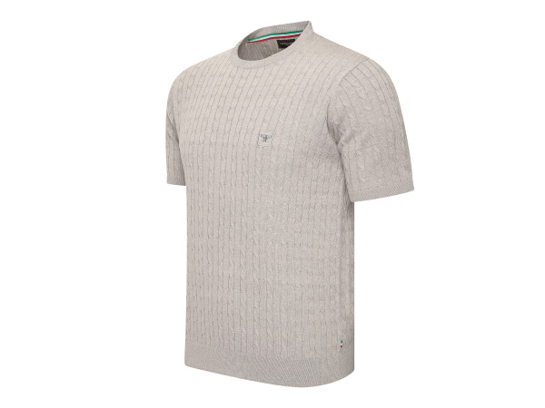 Cappuccino Italia Loreto Cable Knit Tee Grijs - L