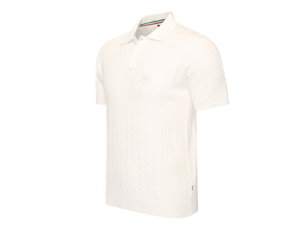 Cappuccino Italia Caorle Cable Knit Polo Wit - XXL