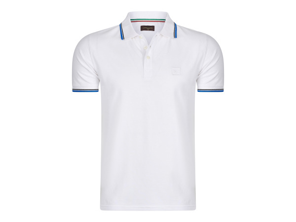 Cappuccino Italia Polo Applique Pique - Wit - L
