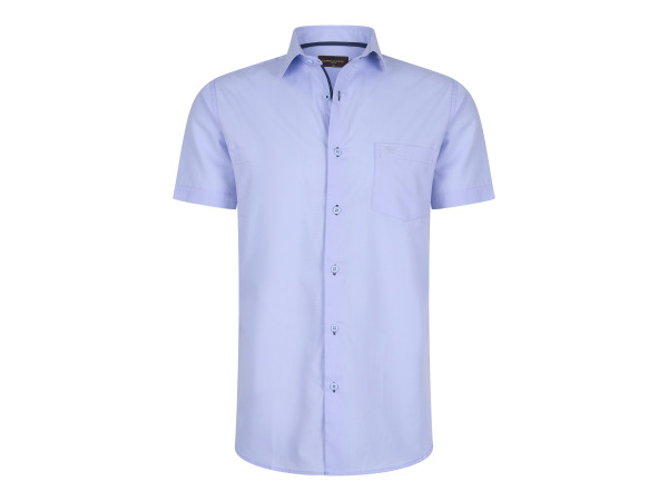 Cappuccino Italia Heren Palermo Overhemd Korte Mouw Sky Blauw - L