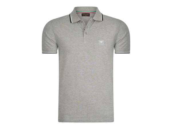 Cappuccino Italia Polo Applique Pique - Grijs - XXL