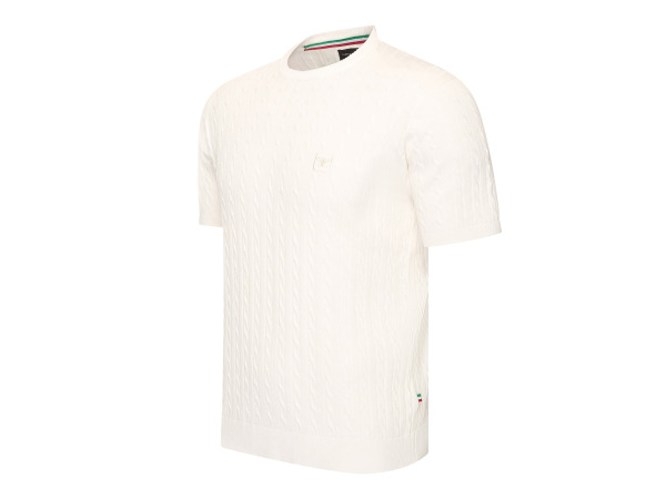 Cappuccino Italia Loreto Cable Knit Tee Wit - M