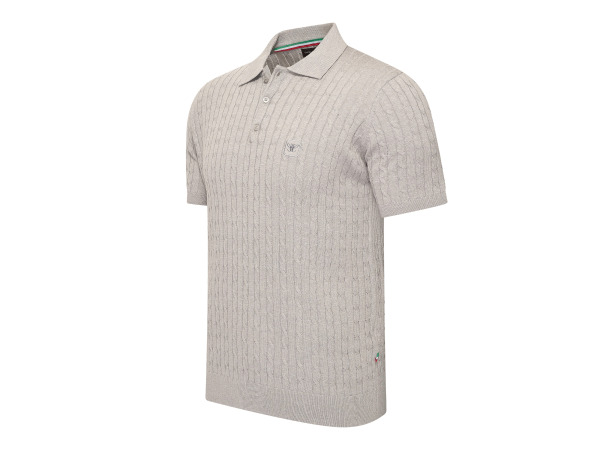 Cappuccino Italia Caorle Cable Knit Polo Grijs - XXL