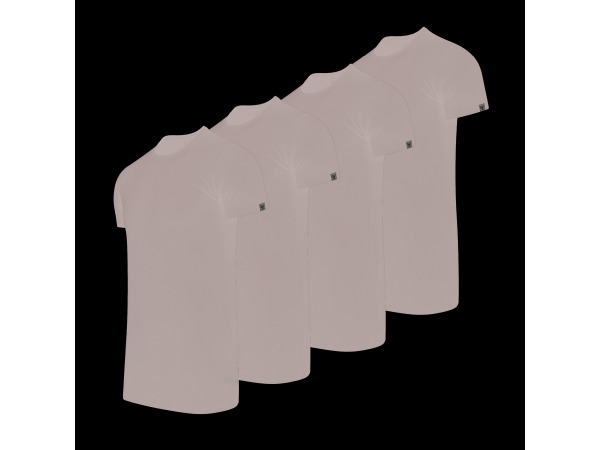 Cappuccino Italia 4-Pack T-shirts Ronde Hals Zwart - Extra Lang - 3XL