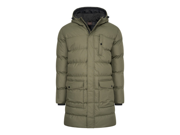 Cappuccino Italia lange winterjas met capuchon groen - M