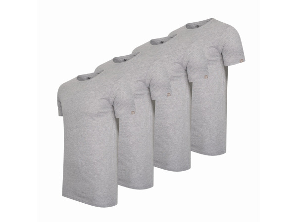 Cappuccino Italia 4-Pack T-shirts Ronde Hals Grijs - Extra Lang - L