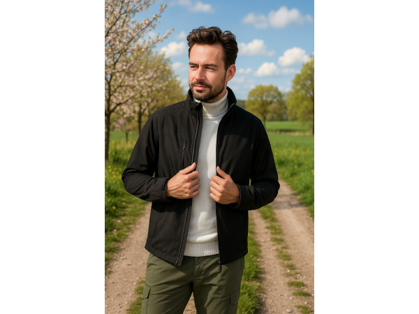 Cappuccino Italia Softshell Zip Jacket Zwart - XXL