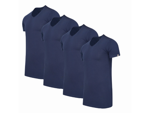 Cappuccino Italia 4-Pack T-shirts V-Hals Navy - Extra Lang - M