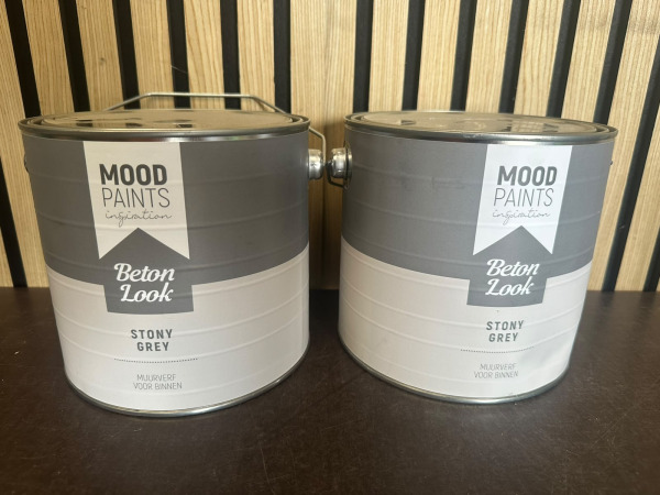 2x Mood Paints Beton Look Stony Grey Muurverf 2,5L – 5 Liter – kavel bij XL Auctions