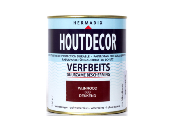3x Hermadix verfbeits wijnrood 750ml Houtdecor