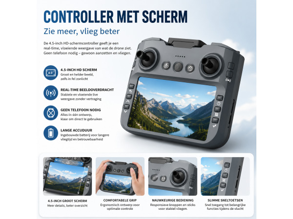 iTeck X6 Pro GPS 4K Camera Drone met Scherm – foto 3 – kavel bij XL Auctions
