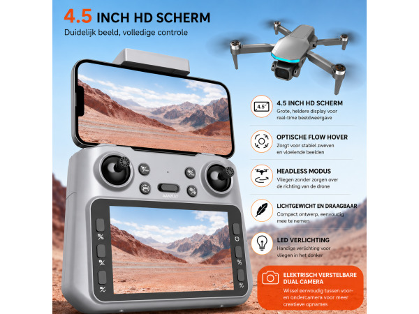 iTeck X5 Drone met Scherm Controller en Dual Camera – foto 3 – kavel bij XL Auctions