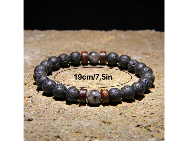 Heren Armband Lava Steen Zwart – foto 2 – kavel bij XL Auctions